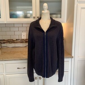 Daniel Hechter Paris Men's Blue Cotton Zip-Up Sweater Size Large